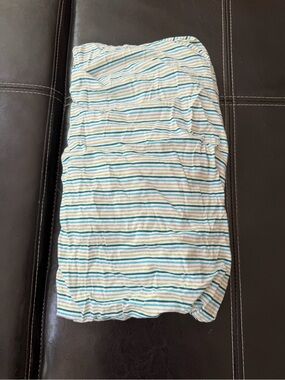 Gerber- Striped Baby Fitted Crib/Toddler Bed Sheet in White, Blue and Green